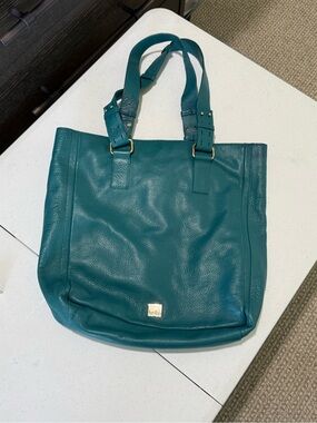 Koola Teal Leather Tote Shoulder Bag